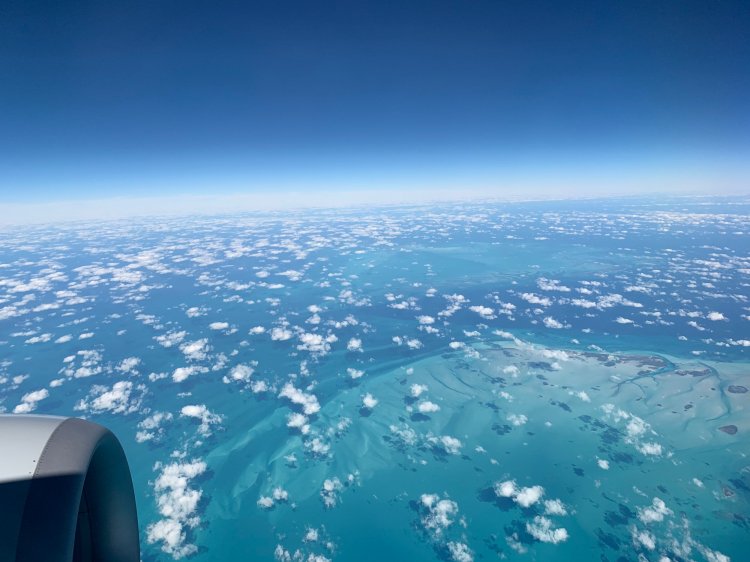  Our view from the cabin on  American Airlines  We flew round trip for $224 each! 
