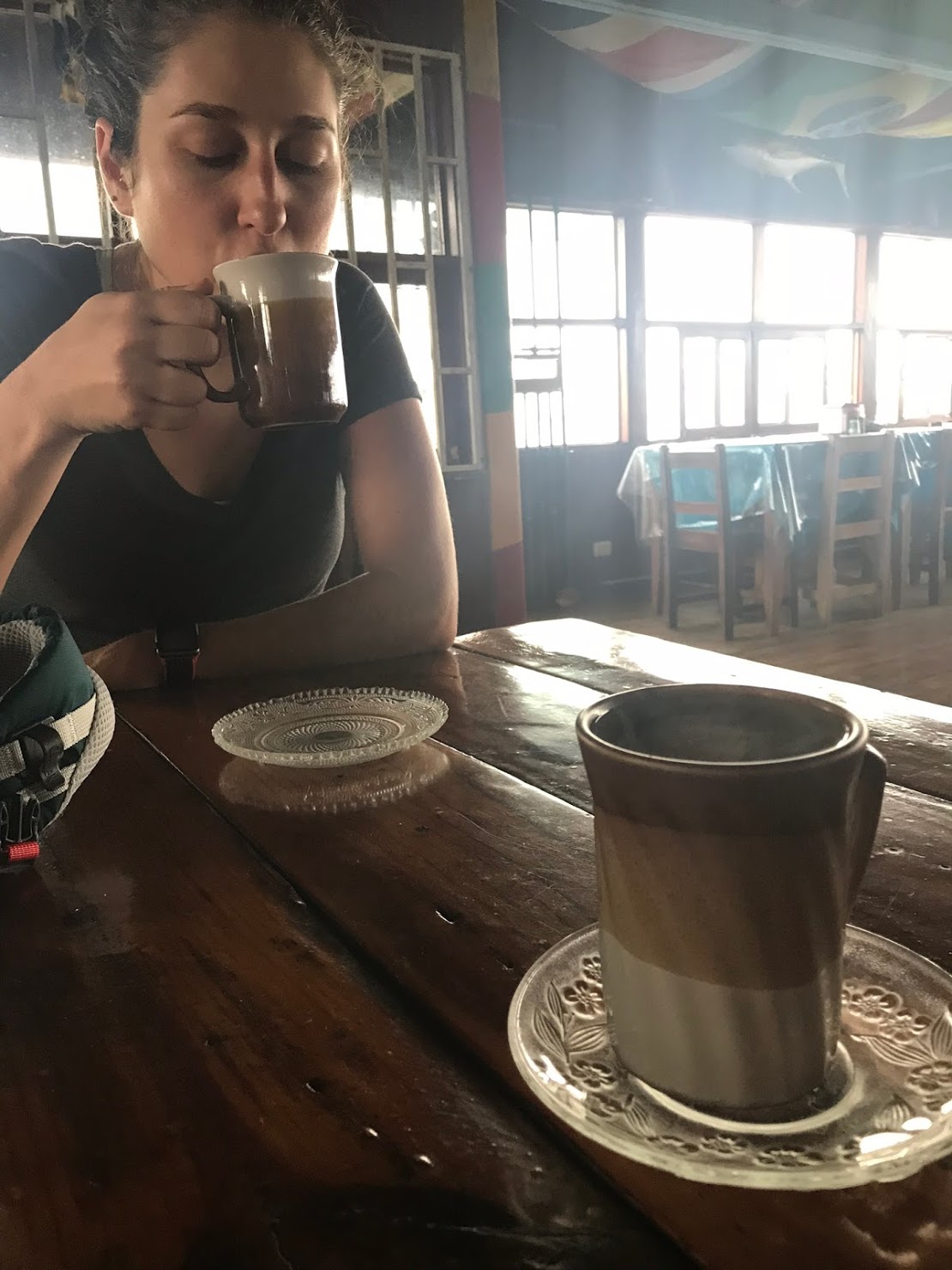  We also enjoyed our favorite cafe con leche while waiting for the ferry. I wish I could remember the name of the place, but it is right next to the ferry and pretty much the only spot to grab food, drinks or stop at the restrooms before boarding. The entrance is on the 2nd floor and you climb the stairs facing the ferry. Absolutely amazing. 